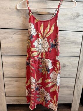 Roxy Red Tropical Pineapple Print Sundress